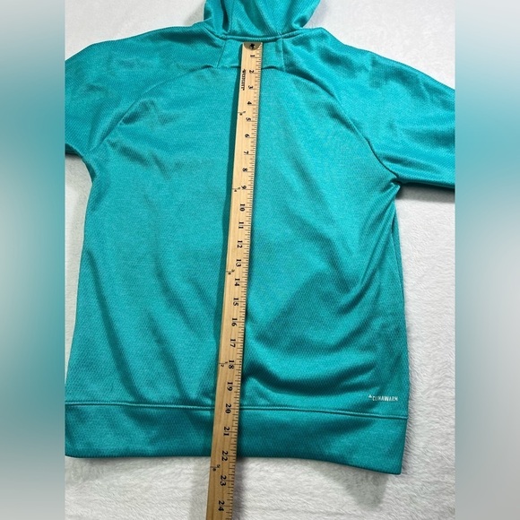 Adidas Women's Small Teal Pullover Classic Kangaroo Pocket Hoodie - Picture 3 of 10